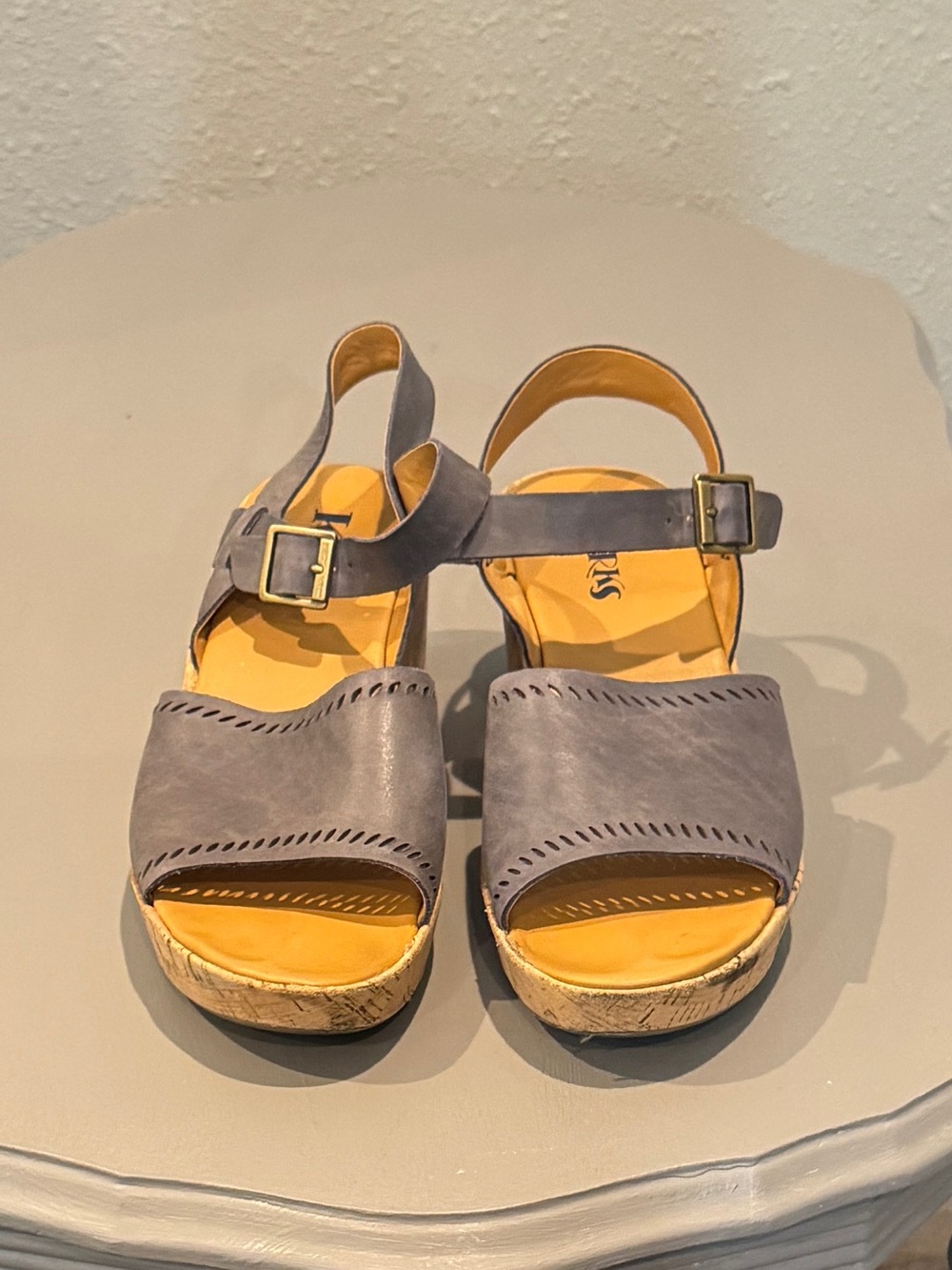 Korks Platform Sandal - Gray with Adjustable Strap